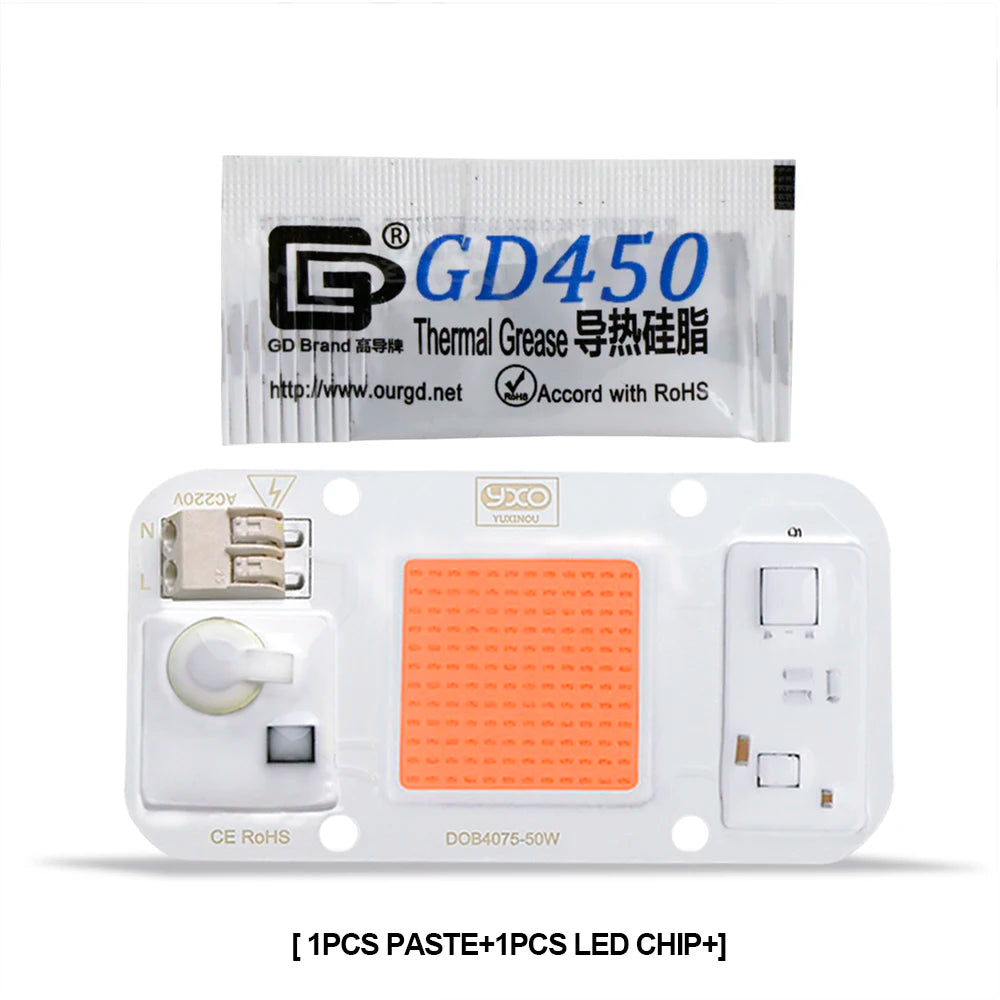 Quantum LED Grow Light Chip LM283B+ 100W 50W DOB COB Full Spectrum Welding Free 220V 110V LED Chip For Indoor Plants