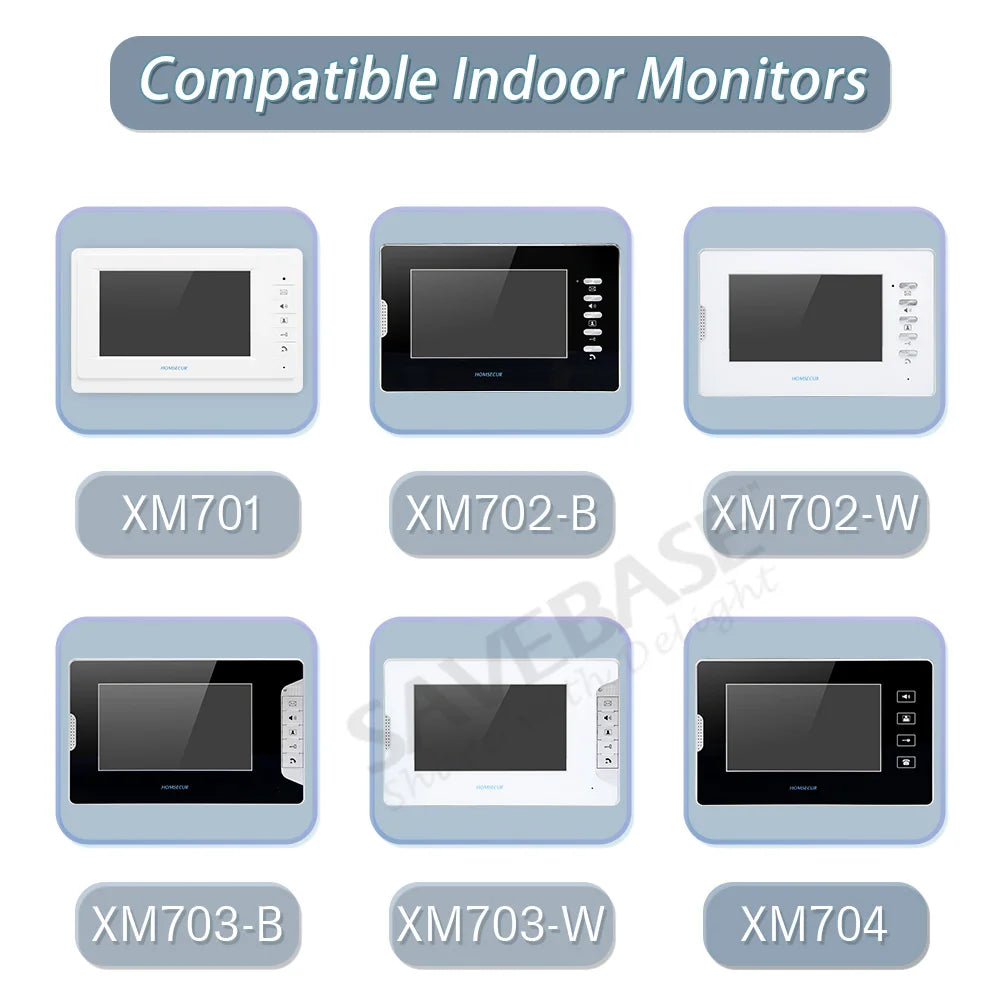 XC111-2 Flush Mount Outdoor Doorbell Camera 700TVL+20Pcs RFID Keyfobs for 4 Wire 2 Flats Video Door Phone Intercom Home Security