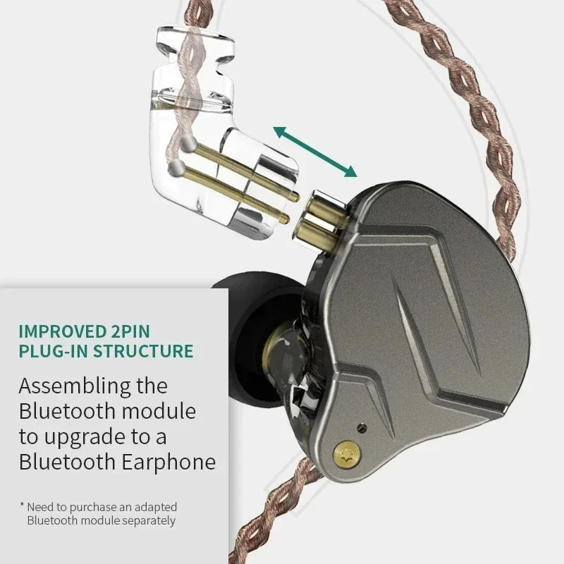 KZ ZSN Pro Hybrid In-Ear Monitors with Dynamic Bass by Tidesmit Tidesmit