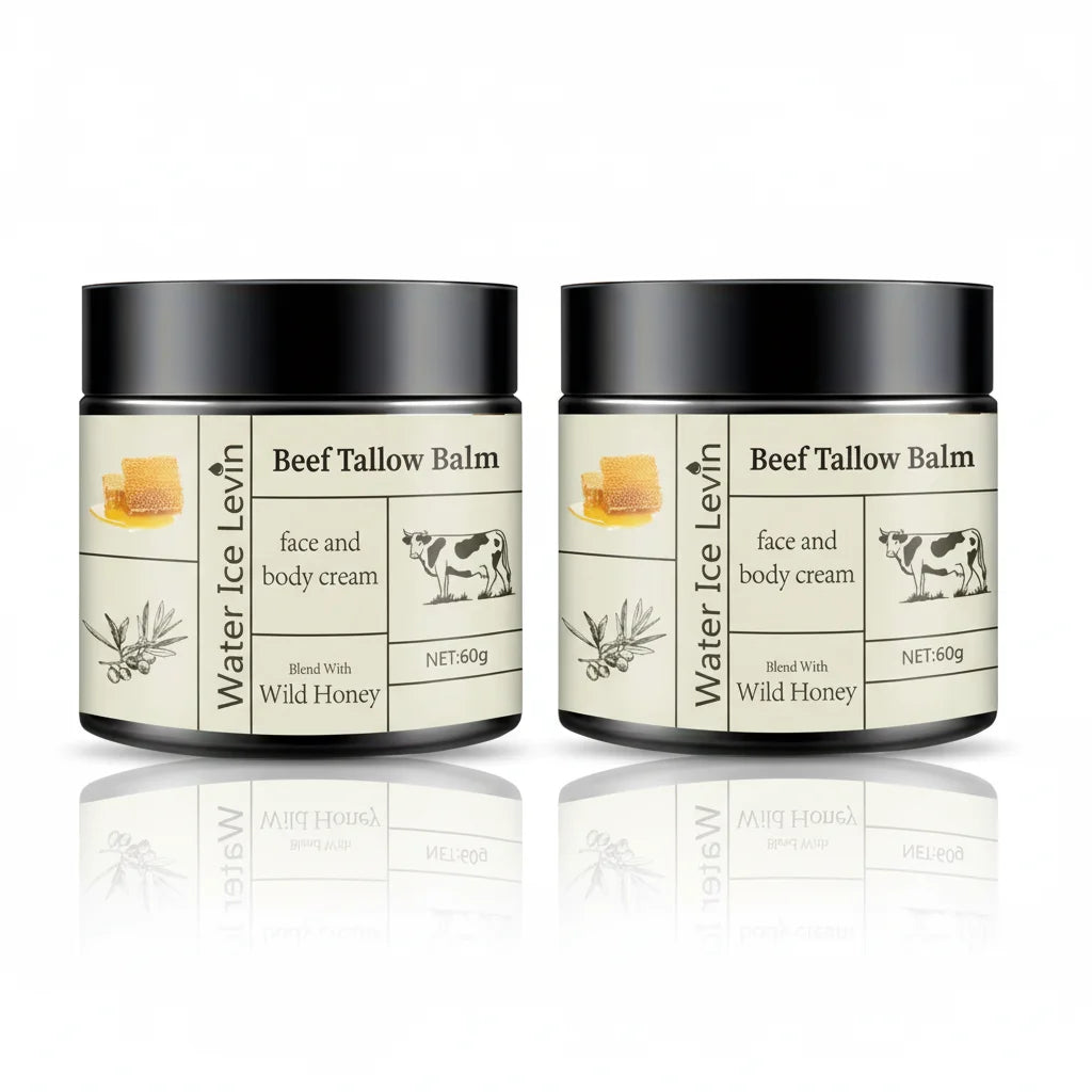 Beef Tallow Balm Locks in Moisture, Provides Deep Nourishment Non-Sticky, Fast-Absorbing for Face, Body. With Wild Honey Blend.