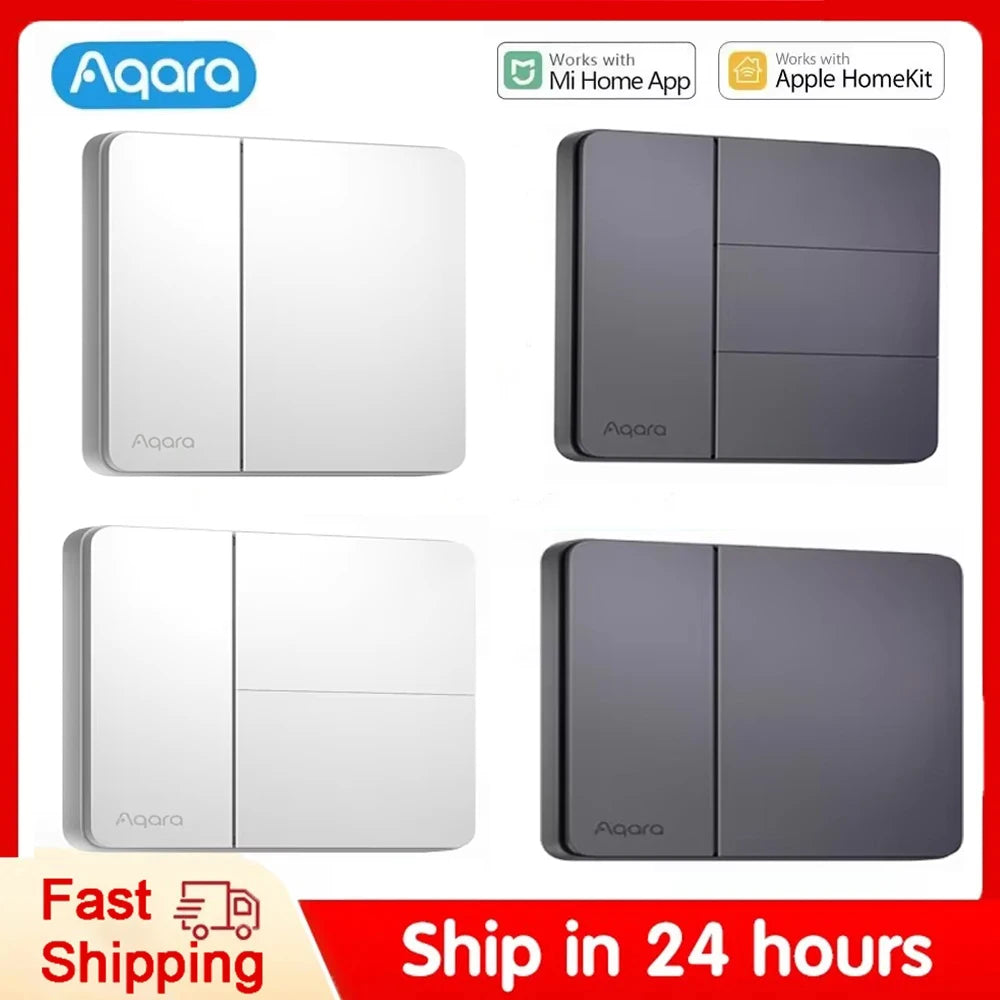 Aqara Smart Wall Switch Z1 More Control Zigbee 3.0 Compatible with Single Live/Neutral Wire Design Work With Mi Home HomeKit APP