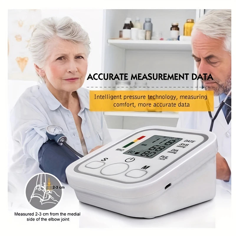 Portable Tonometer Digital Tensiometer Heart Rate Monitor Arm Blood Pressure Monitor BP Equipment Automatic Professional Medical