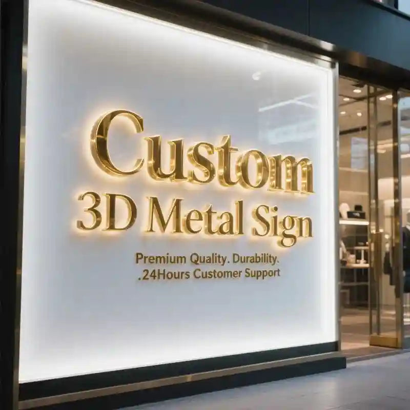 Custom LED Business Sign - 3D Metal Illuminated Logo for Storefronts Custom contact us Tidesmit