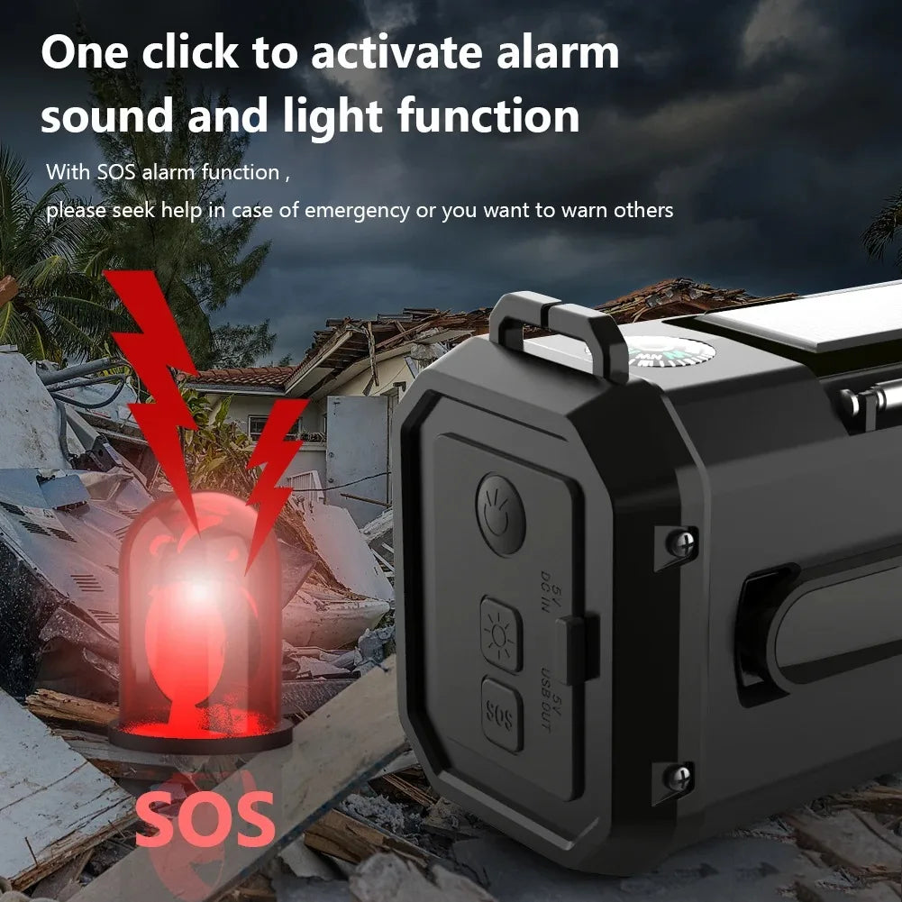 Woopker Radio XSY-330 10000mAh FM Emergency Radio Solar Hand Crank Generator AM/FM/NOAA LED Portable Radio SOS Alarm Power Bank