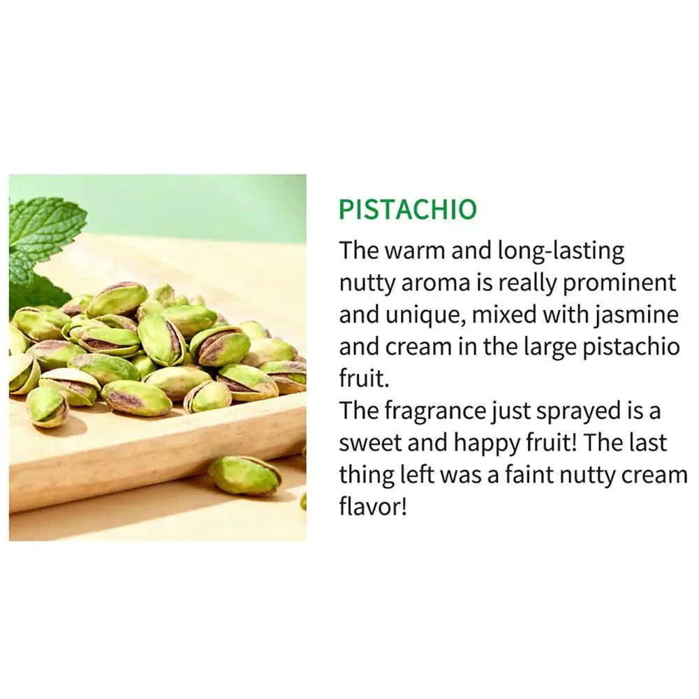 Tidesmit Sweet Pistachio Ice Cream fragrance spray, a long-lasting gourmand scent perfume for daily wear for women.