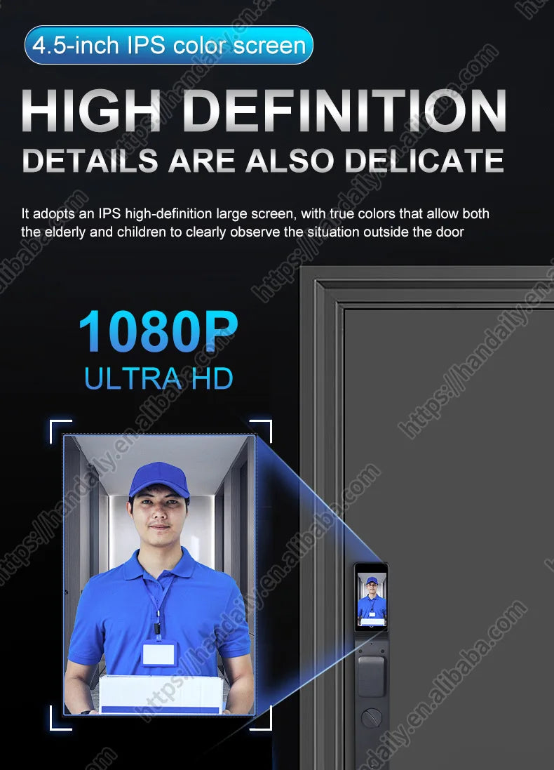 Face Recognition Smart Door Lock Israel Mortise Wifi Fingerprint Cerradura Tuya Inteligente Digital Lock With Camera For Home