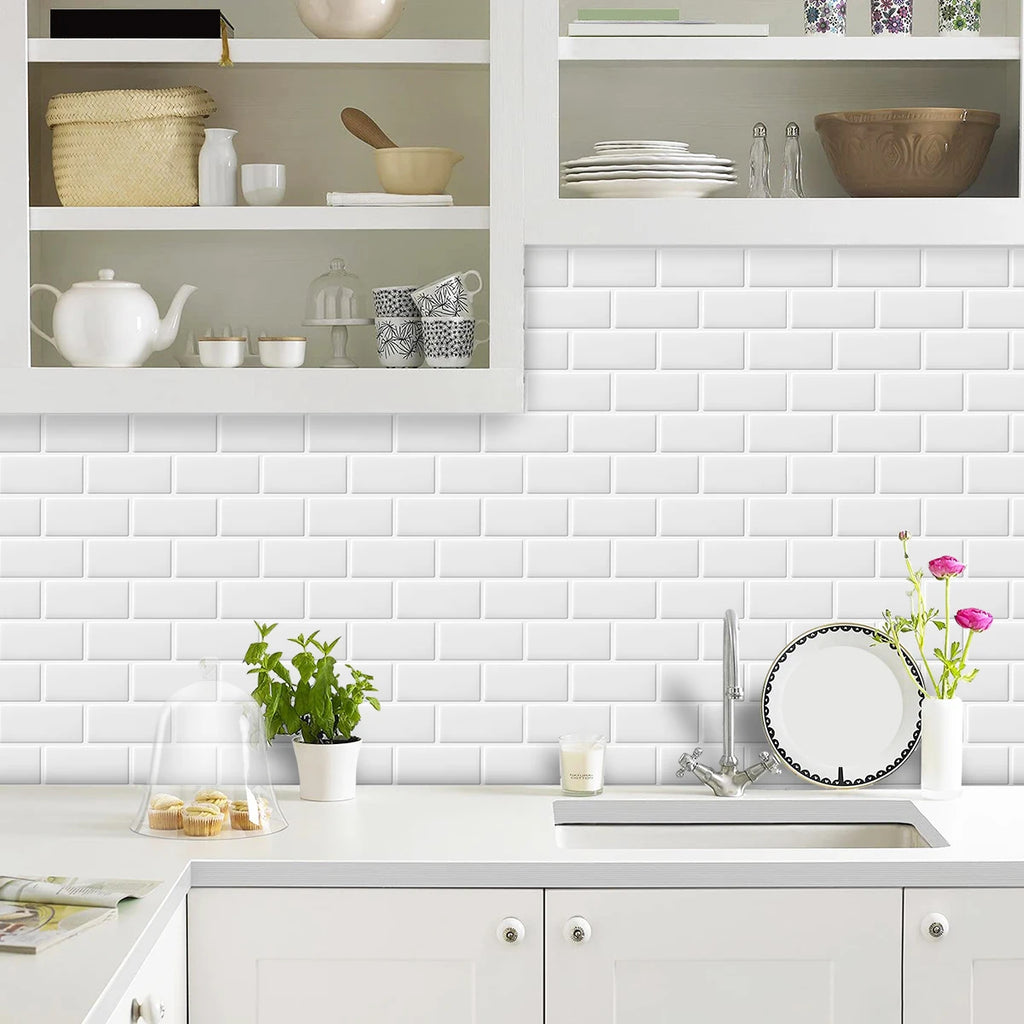 Vividtiles Big Size 12*12 inch Self adhesive Waterproof Heatproof Vinyl Wallpaper 3D Peel and Stick Mosaic Tiles - 5 Sheet