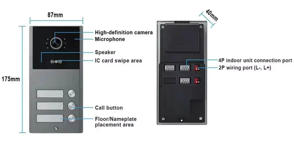 Tuya Wifi 2/3/4 Unit Apartments Residential Video Doorbell Intercom 4 Wire 7 inch Video Intercom System with RFID Card Unlock
