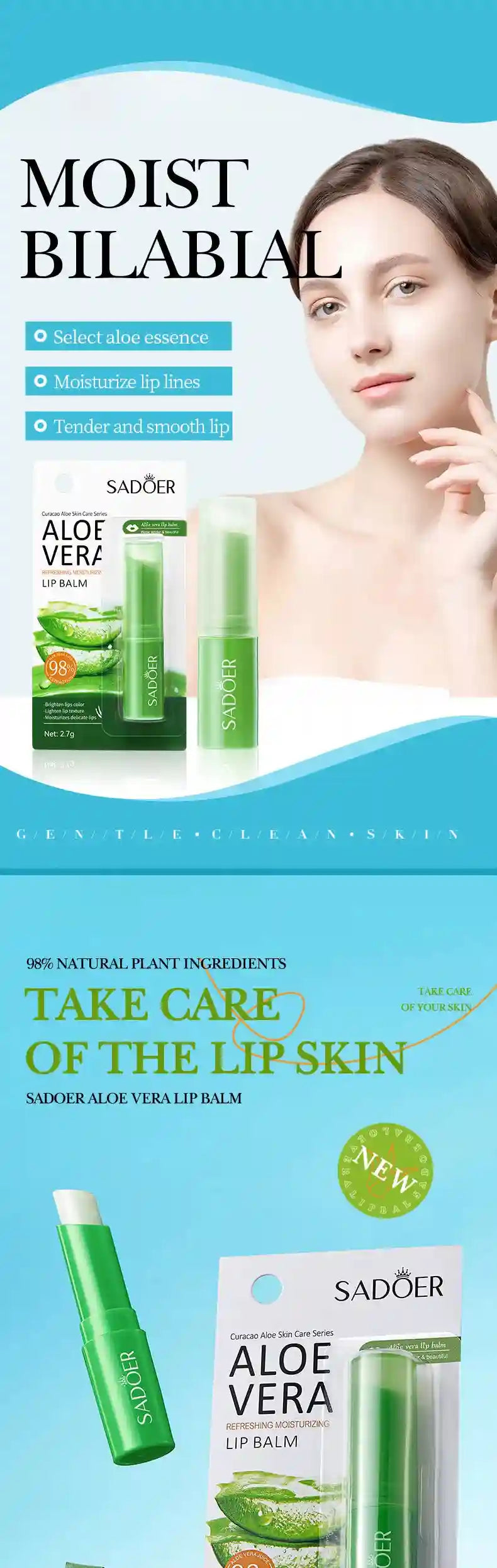Aloe Vera Color Changing Lip Balm | Nourishing Moisturizing Lip Treatment Lip Care Tidesmit