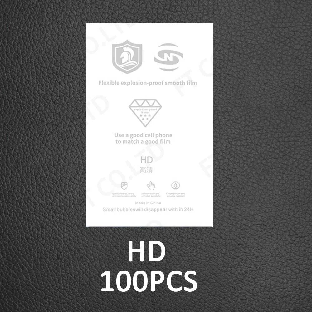 HD hydrogel privacy film pack, 100pcs, flexible explosion-proof smooth film, 120x180mm