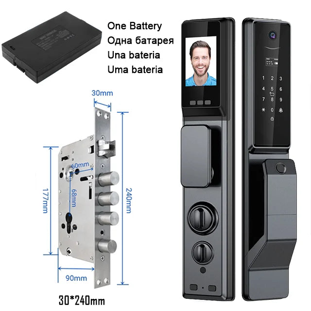 Outdoor Waterproof Lock Wifi Tuya APP Remote Voice Intercom Electronic Door Lock Face Fingerprint Smart Door Lock With Camera