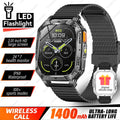 2026 New 1400mAh Big Battery Smart Watch Men Outdoor GPS Flashlight 10ATM Waterproof Bluetooth Call AMOLED HD Sports Smartwatch
