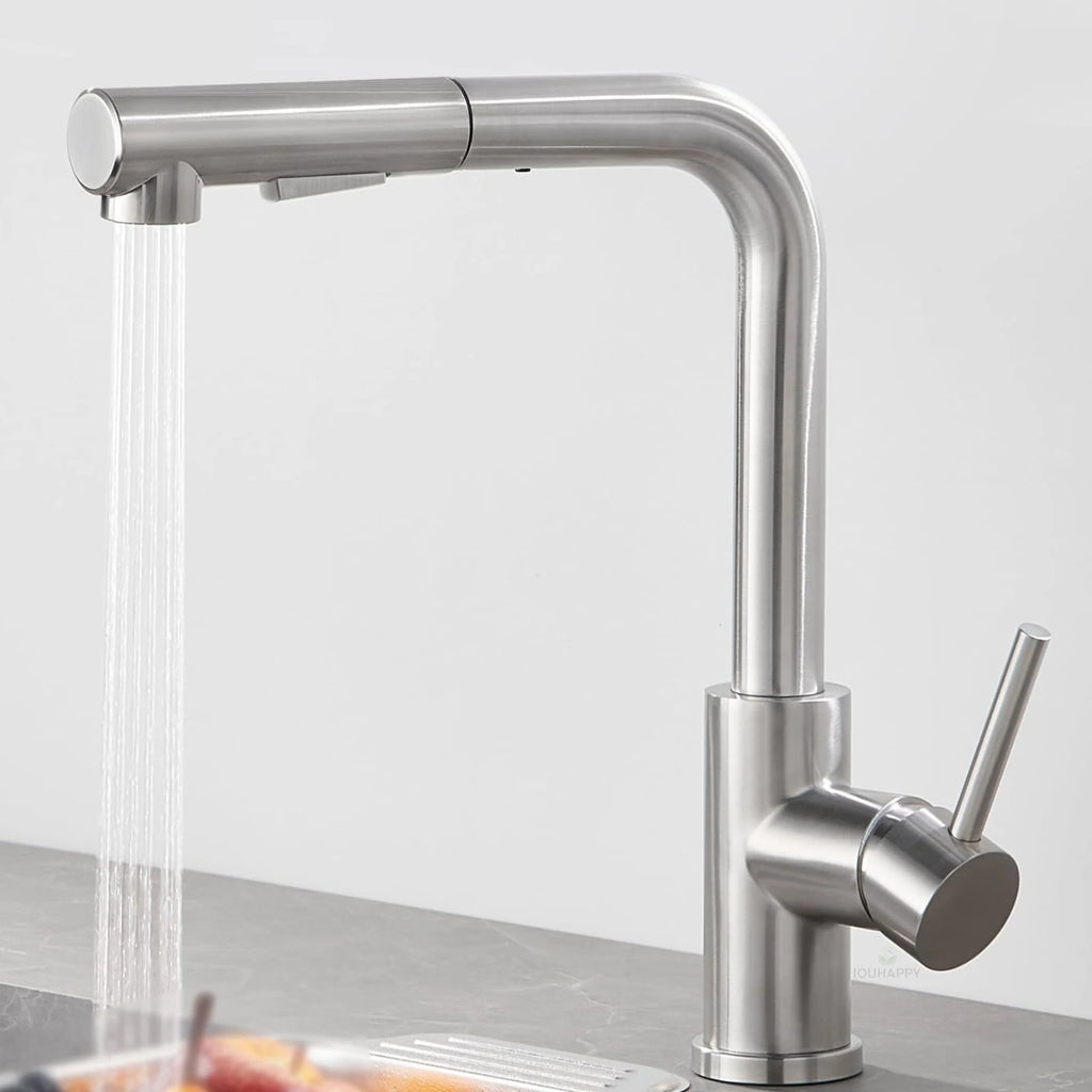 Pull Out Kitchen Sink Faucet Two Model Stream Sprayer Nozzle Stainless Steel Hot Cold Wate Mixer Tap Deck Single-hole Installation Kitchen Accessories