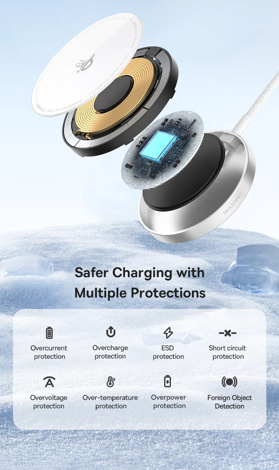 15W MagSafe Compatible Wireless Charger for iPhone 16 Series Tidesmit