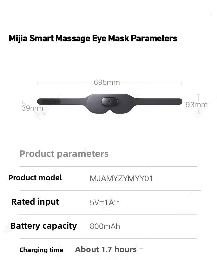 Smart Massage Eye Mask | 3D Heat Therapy & App Control - Black Relaxation Treatment Tidesmit