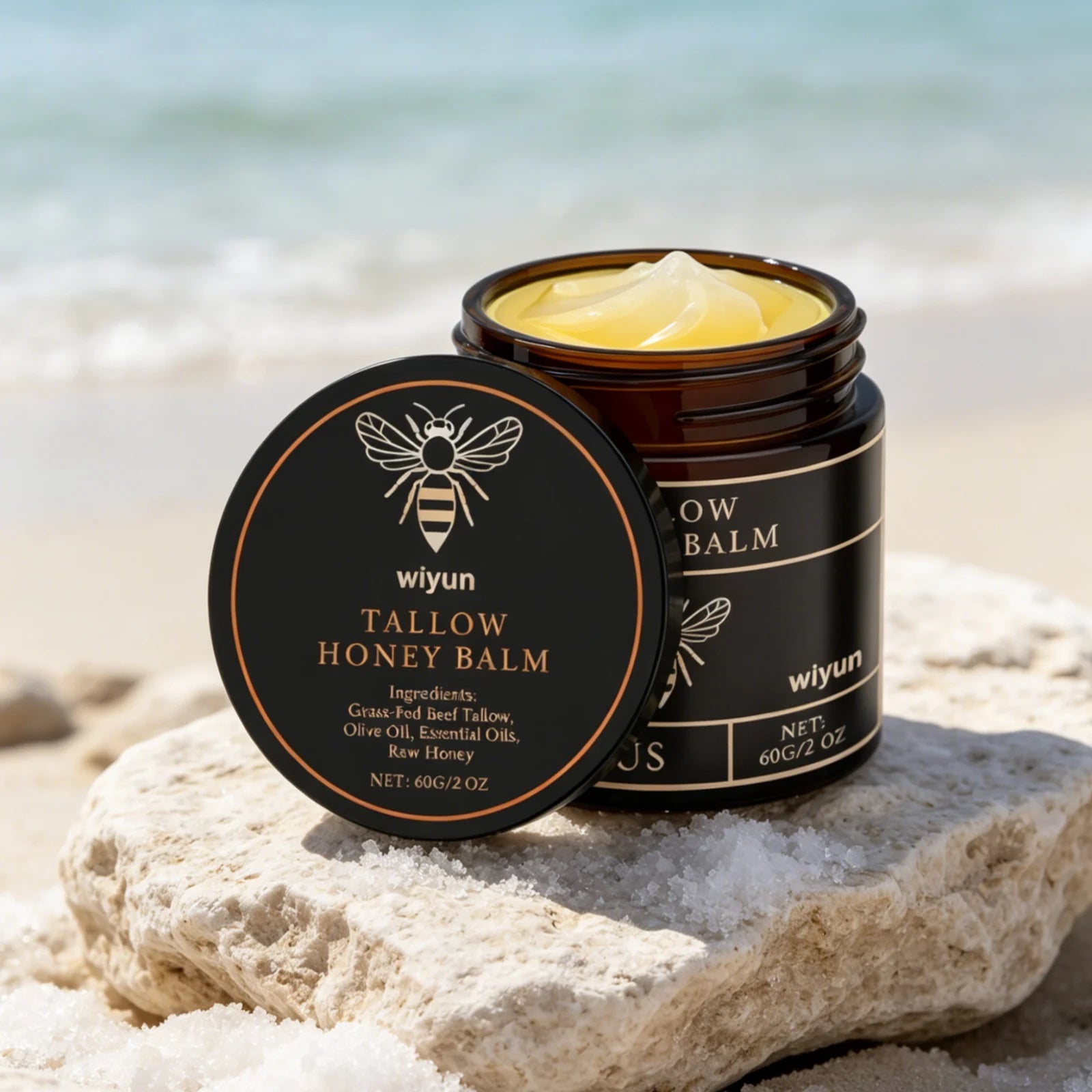 Wiyun Tallow Honey Balm Long Lasting Hydration Relieve Dry Rough Skin Soft Smooth Gentle Formula Beef Tallow Moisturizing Balm