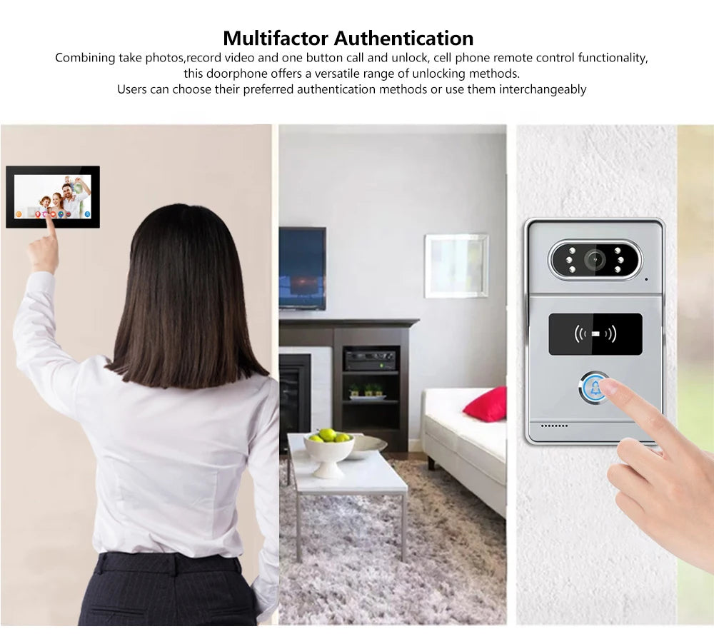 support tuya app Smart Video Intercom 1080P AHD WiFi Access Control System Camera Monitor Villa Home Security