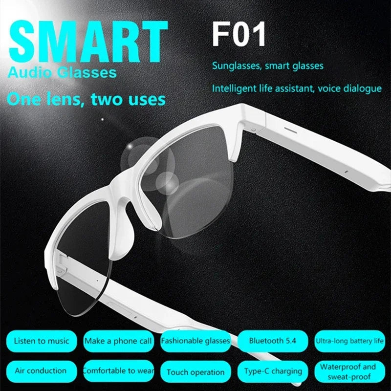 Bluetooth Sunglasses with Spatial Audio & UV Protection - Black Tidesmit