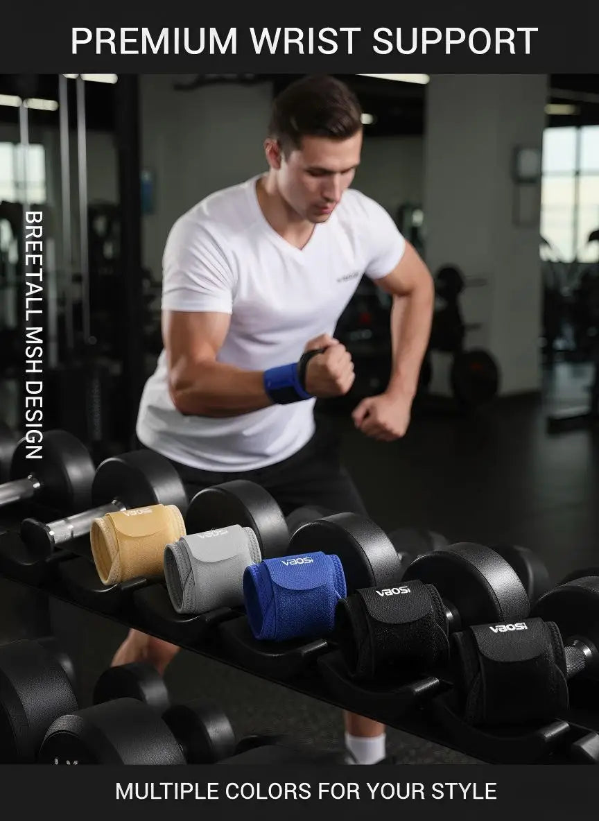 VBOSI Adjustable Wrist Support Brace Neoprene Compression Wristband for Sports Fitness Weightlifting Basketball Pain Relief Wris
