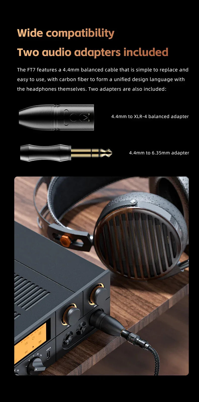FiiO FT7 Open-Back Planar Headphones 106mm Driver | Tidesmit Tidesmit