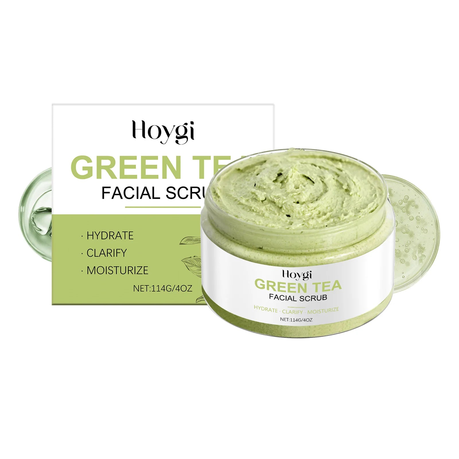 Green Tea Facial Scrub - Deep Pore Exfoliating Cleanser for Skin Care Scrubs Treatments 1pcs Tidesmit