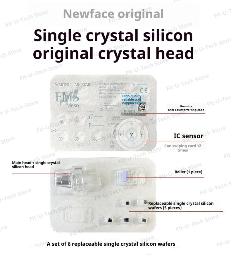 Mesotherapy Gun Replacement Heads with IC Sensor - 12 Pack Set Fascia Gun Tidesmit