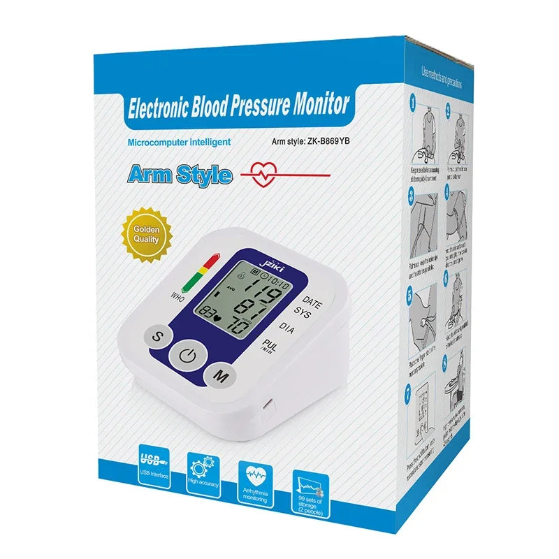 English Voice Automatic Tonometer Arm Blood Pressure Monitor Pressure Sensor Monitor Equipment Digital Tensiometer LED Display