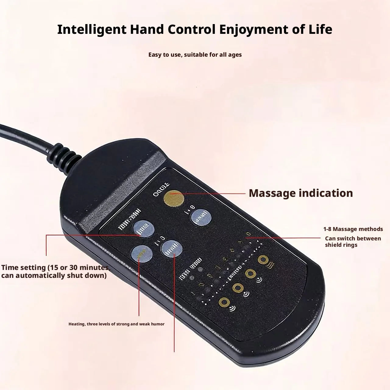Portable Car Massage Cushion - Heated Deep Tissue Seat Pad Black Massage Cushion Tidesmit
