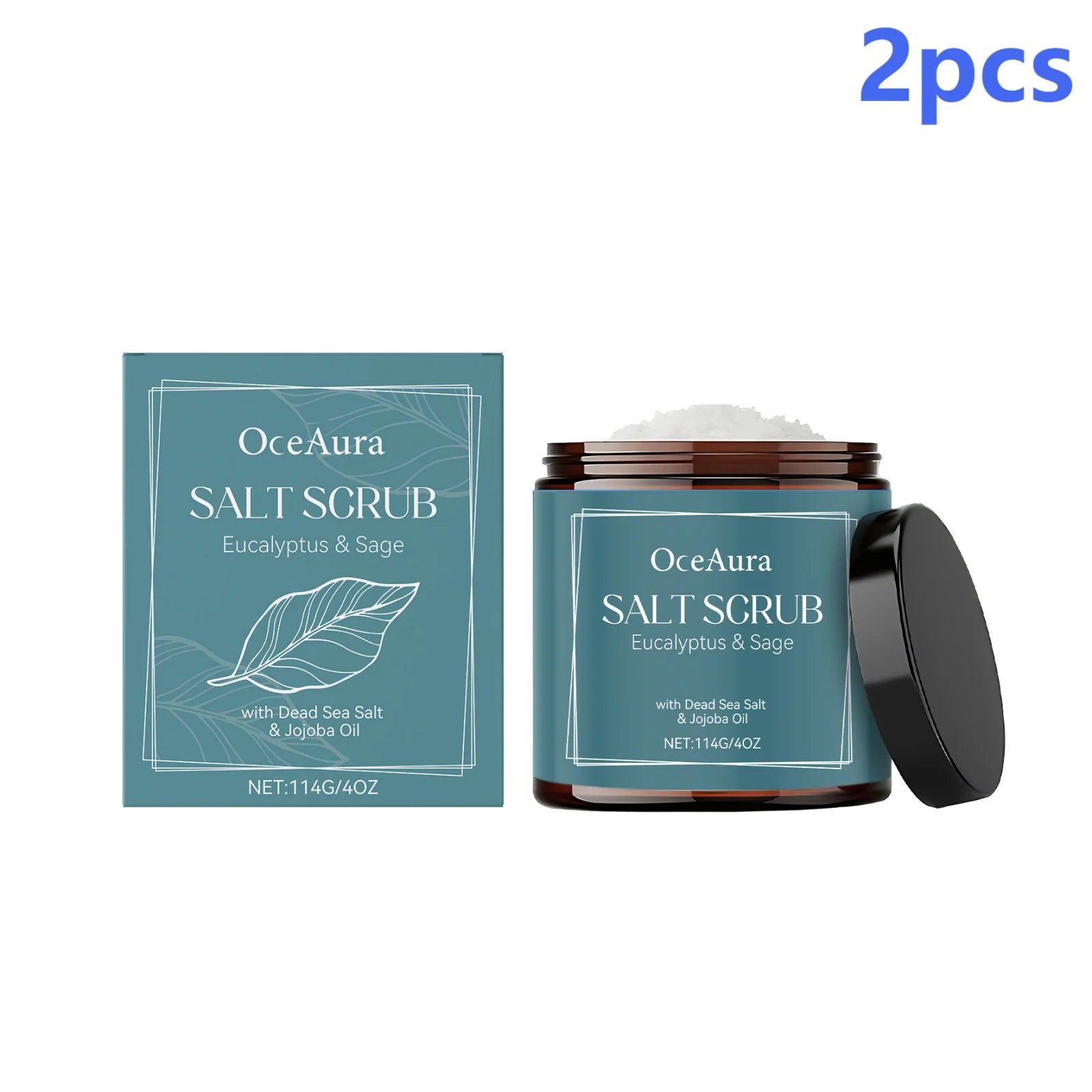 Dead Sea Salt Body Scrub with Jojoba Oil for Smooth Skin - Tidesmit Scrubs Treatments 2pcs Tidesmit