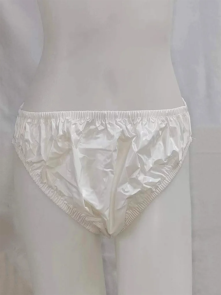 Langkee Haian  Plastic Bikini Panties PVC Underwear Color White