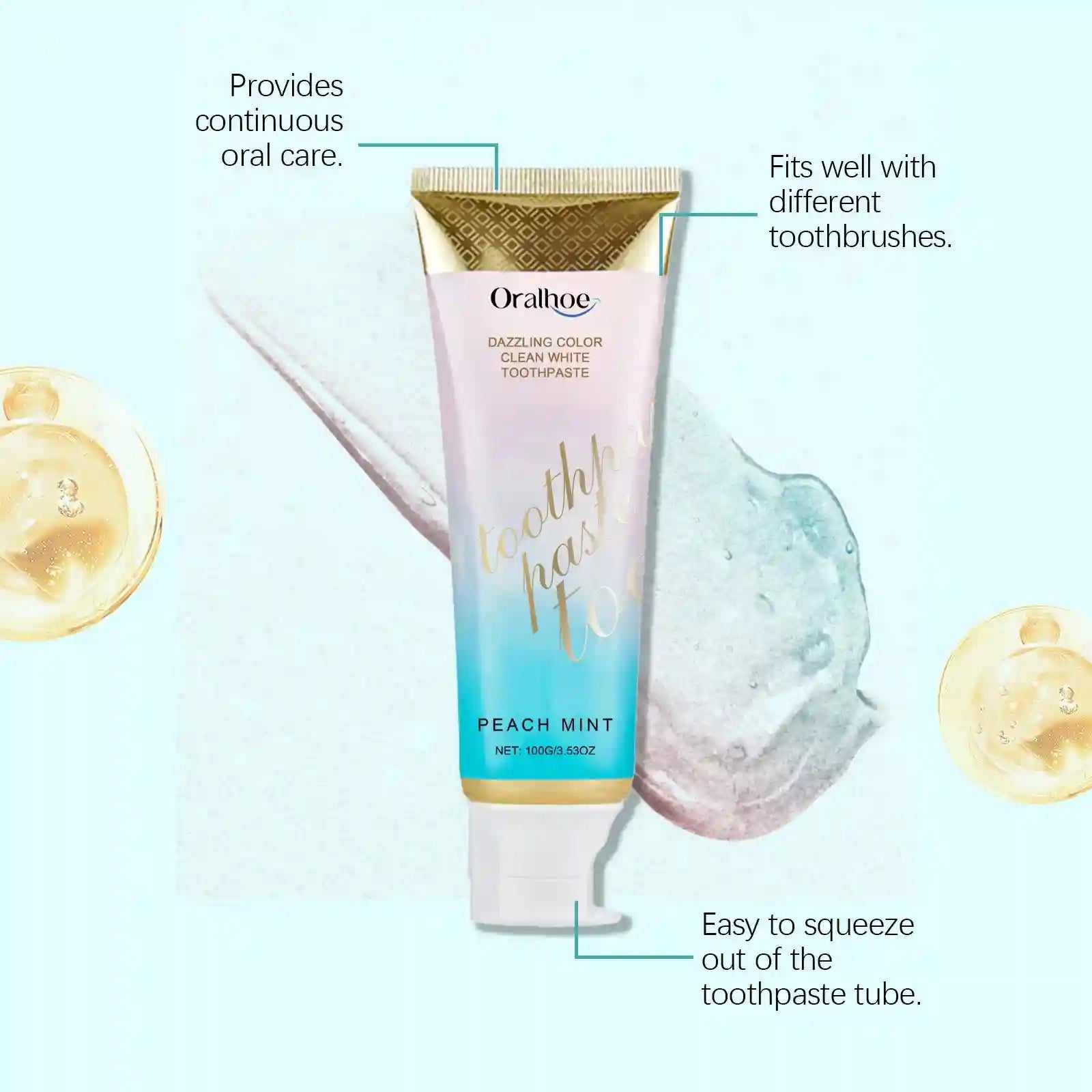 Tidesmit Radiant Whitening Toothpaste tube for deep stain removal and fresh mint oral care