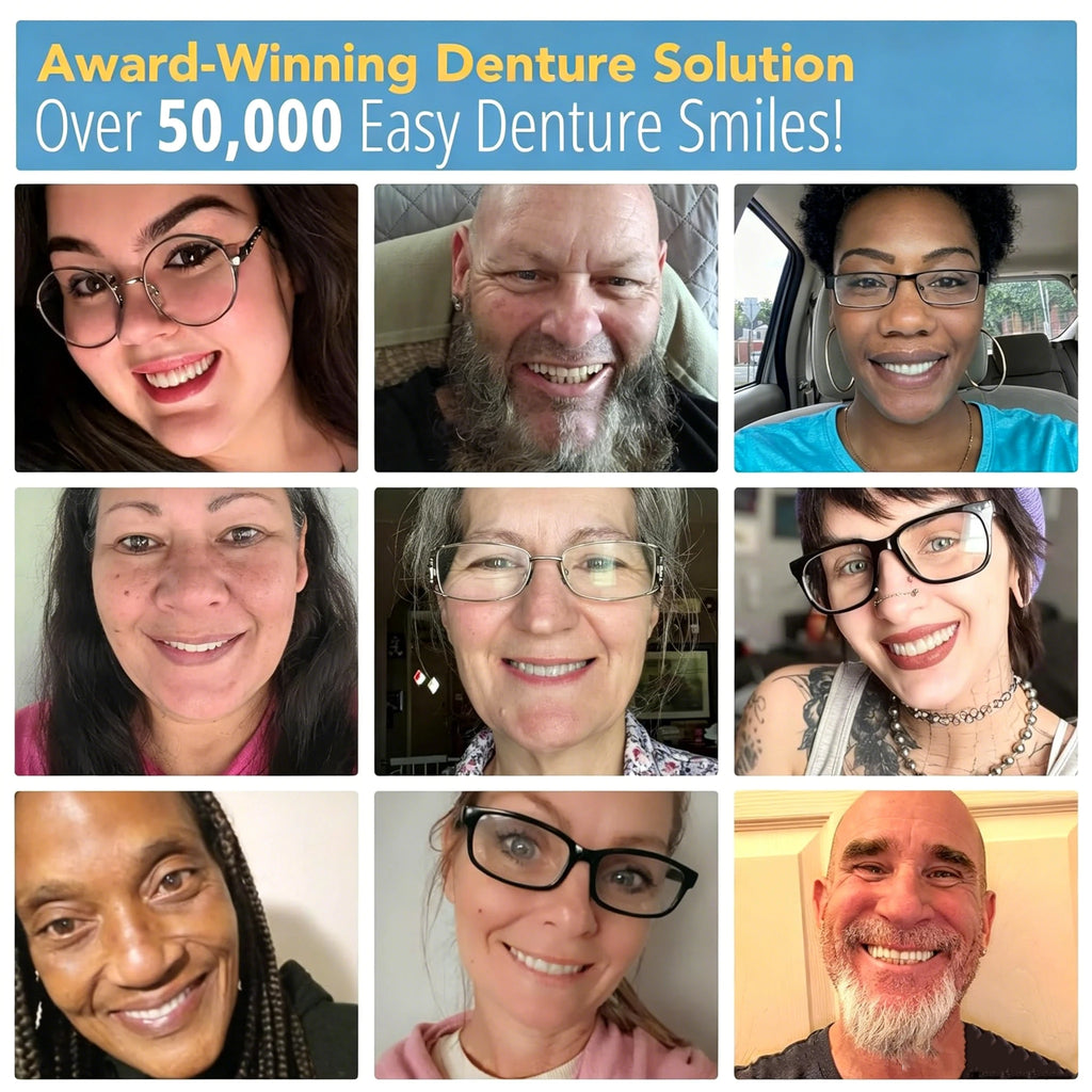Upper & Lower Full Mouth Silicone Dentures, Lifelike Fake Teeth, Ideal for Daily Oral Care & Confidence Boost