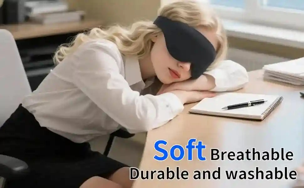 3D Contour Sleep Mask with Earplugs | Light Blocking Eye Cover Eye Massage Instrument Tidesmit