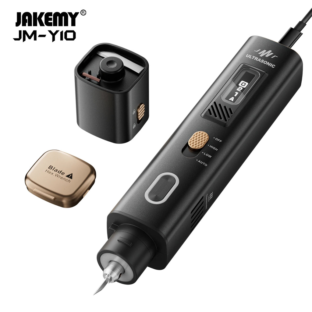 JAKEMY Ultrasonic Cutting Knife Y10 35W 40kHz 2 in 1 Handheld Ultrasonic Cutter and Polisher for Cutting, Grinding and Polishing