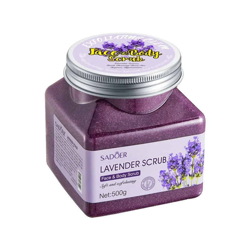 Lavender Exfoliating Body Scrub 500g - Natural Skin Polish for Glow Scrubs Treatments PURPLE Tidesmit
