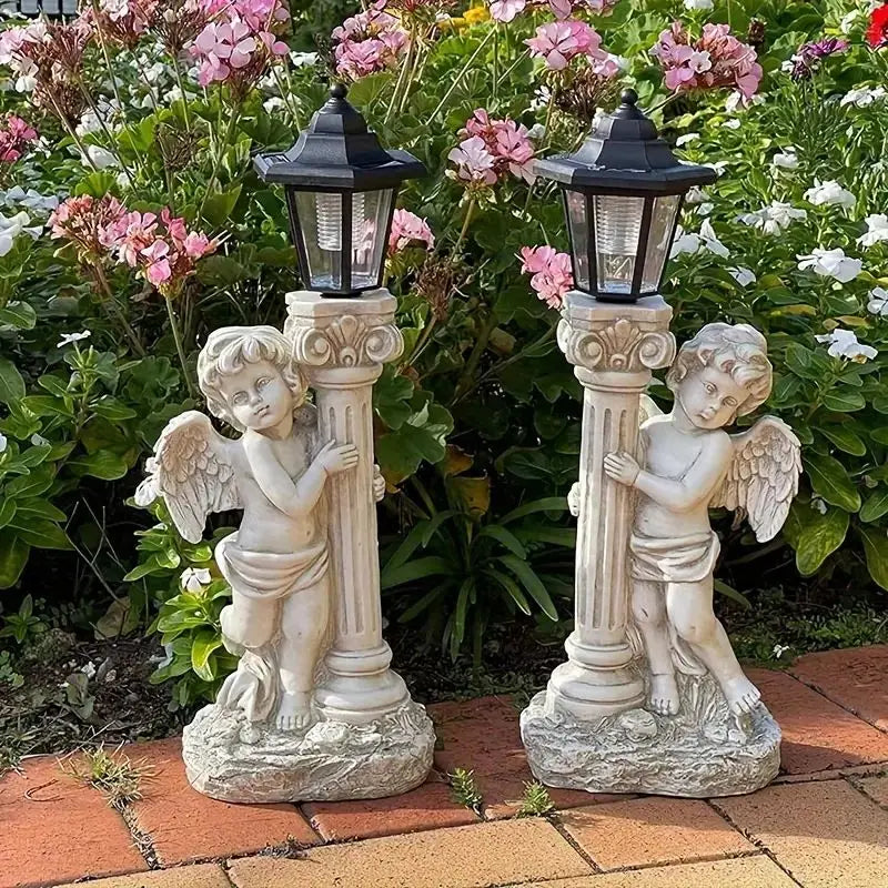 Angel Sculpture, Outdoor Solar Path Light for Garden, Courtyard, Villa, Terrace