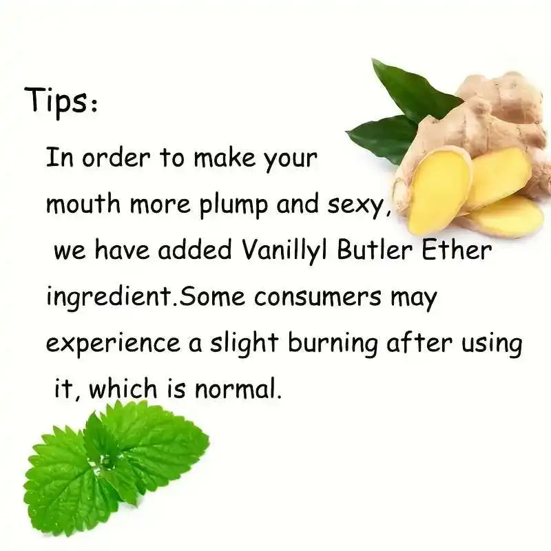Ginger And Mint Lip Plumper Oil - Hydrating Volumizing Serum for Full Lips Lip Care Tidesmit