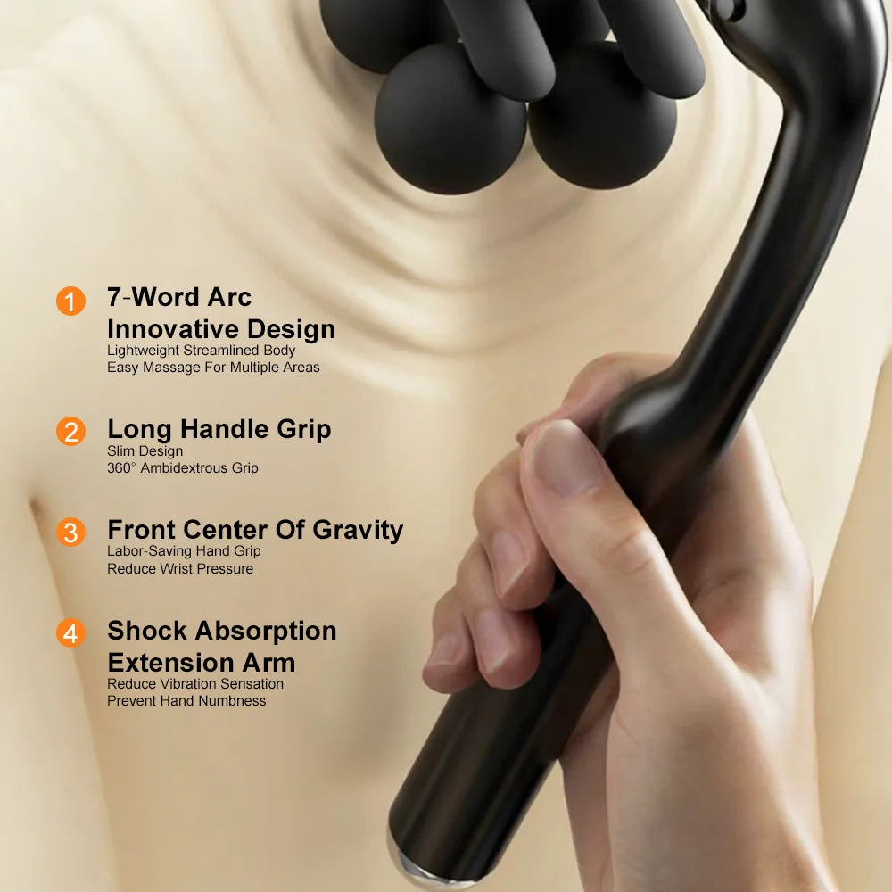 Fascia Gun 6-Head Percussive Therapy Deep Tissue Muscle Massager Fascia Gun Tidesmit