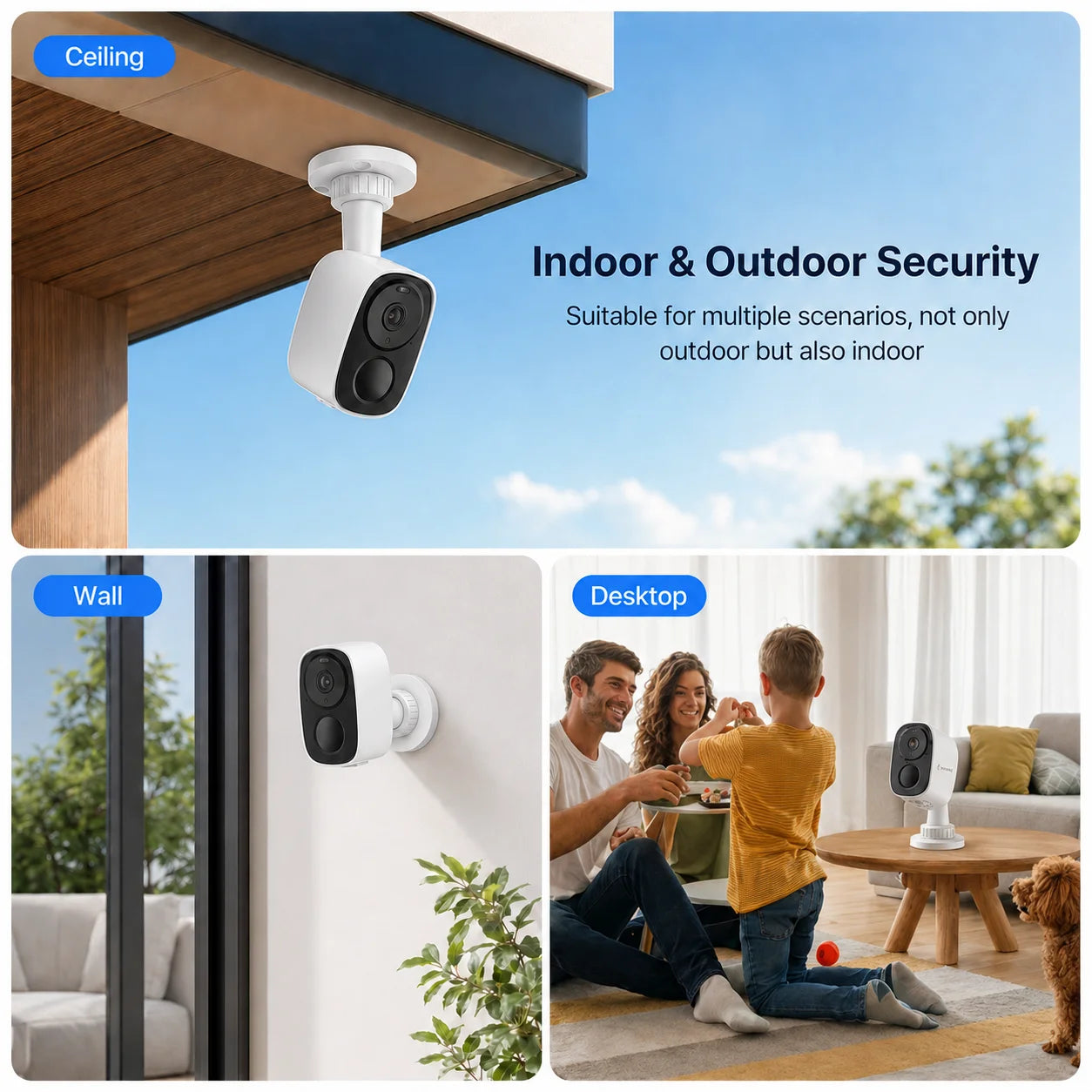 4K Wireless Battery Powered Cameras Outdoor Magnetic 5MP Indoor for Home Security Smart Motion Detection  CCTV IP Camera