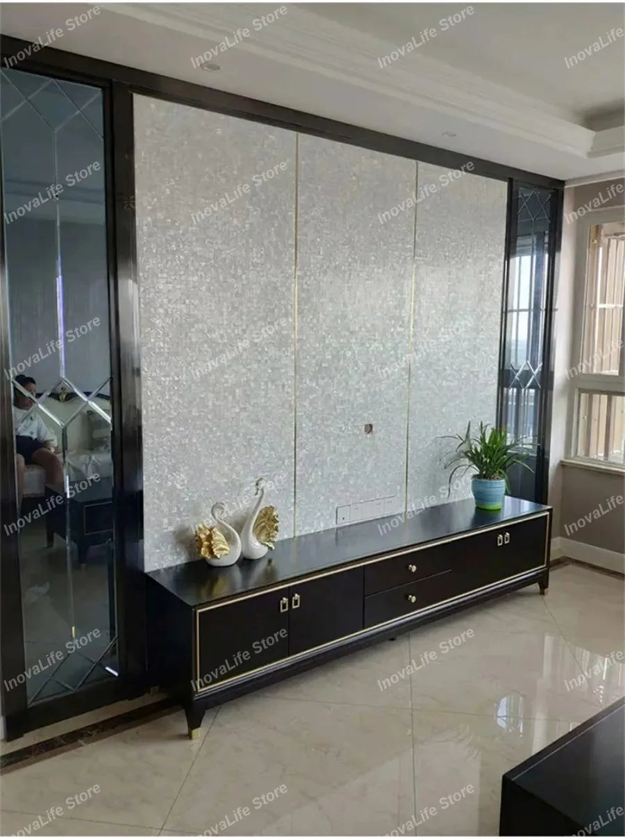 30x30CM Natural Shell Mosaic Tiles Sheet Mother of Pearl Wallpaper Tile Sticker Kitchen Backsplash Bathroom Shower Decorative