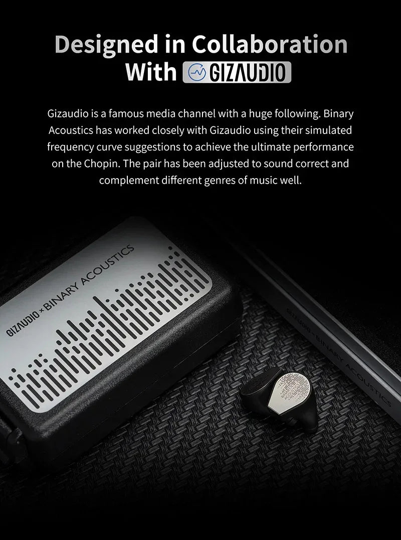 Binary Chopin 1DD+3BA Hybrid HiFi Earphones by Tidesmit Tidesmit