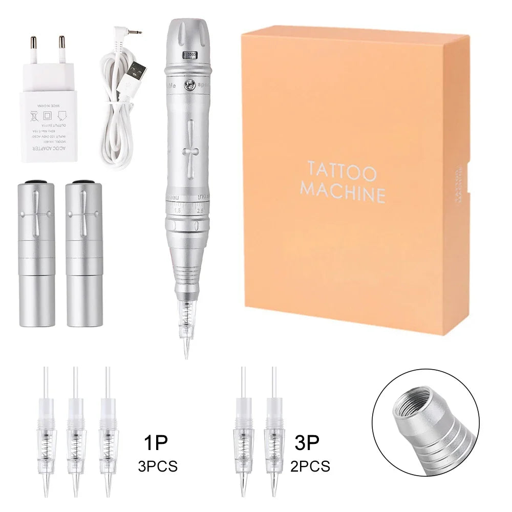 Permanent Makeup Machine for Microblading & Eyeliner - Silver/Pink Permanent Makeup Machines Silver Tidesmit