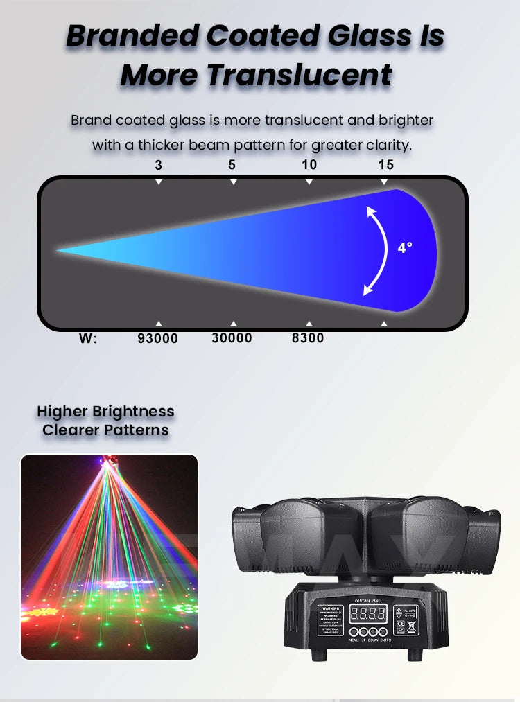 80W Disco Party Light 6-arm Mini Beam Moving Head Strobel Effect Lights Remote DMX512 Control DJ Mobile Stage For Club Wedding