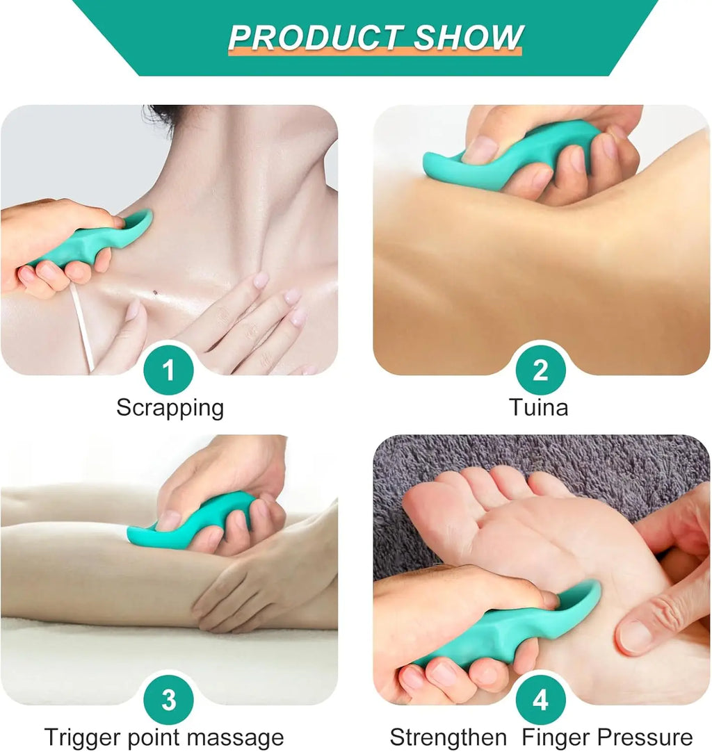 Trigger Point Massage Tool for Deep Tissue Relief - 2 Pack Blue Relaxation Treatment Tidesmit