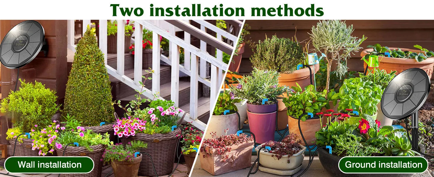 Solar Drip Irrigation Kit for Potted Plants with Smart App Timer Tidesmit