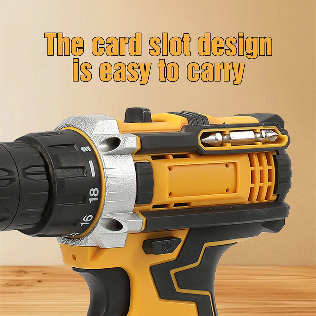 50N.m Powerful Torque Cordless Electric Drill Screwdriver 2 In 1 Multifunctional Design Lightweight Portable Hand Drill Power Tool Set with Dual Batteries
