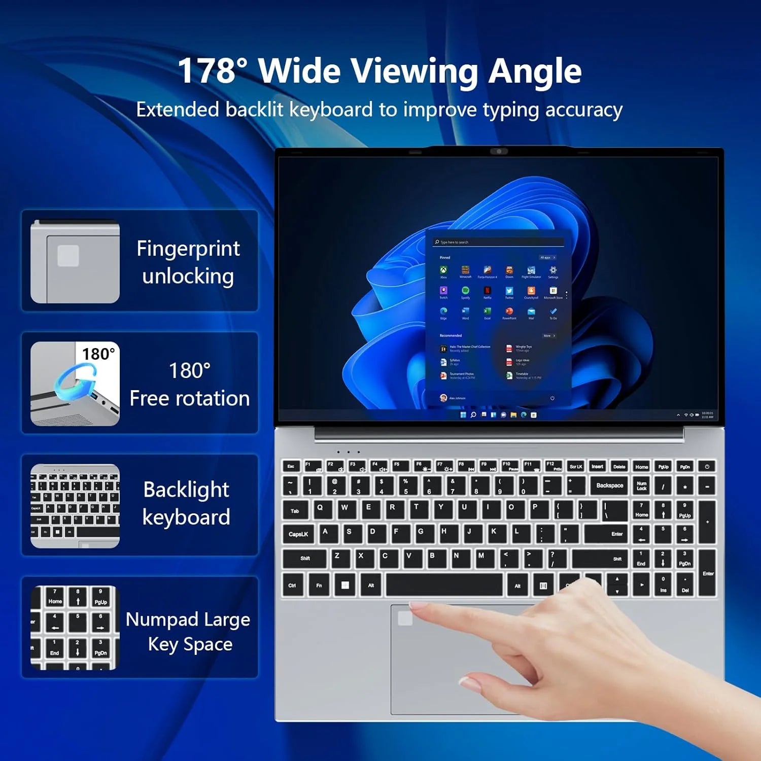 【3-year warranty】Portable Notebook Windows 11 Pro 15.6 inch Gaming Computer PC Gamer Intel Core i9 9900 Laptops i9