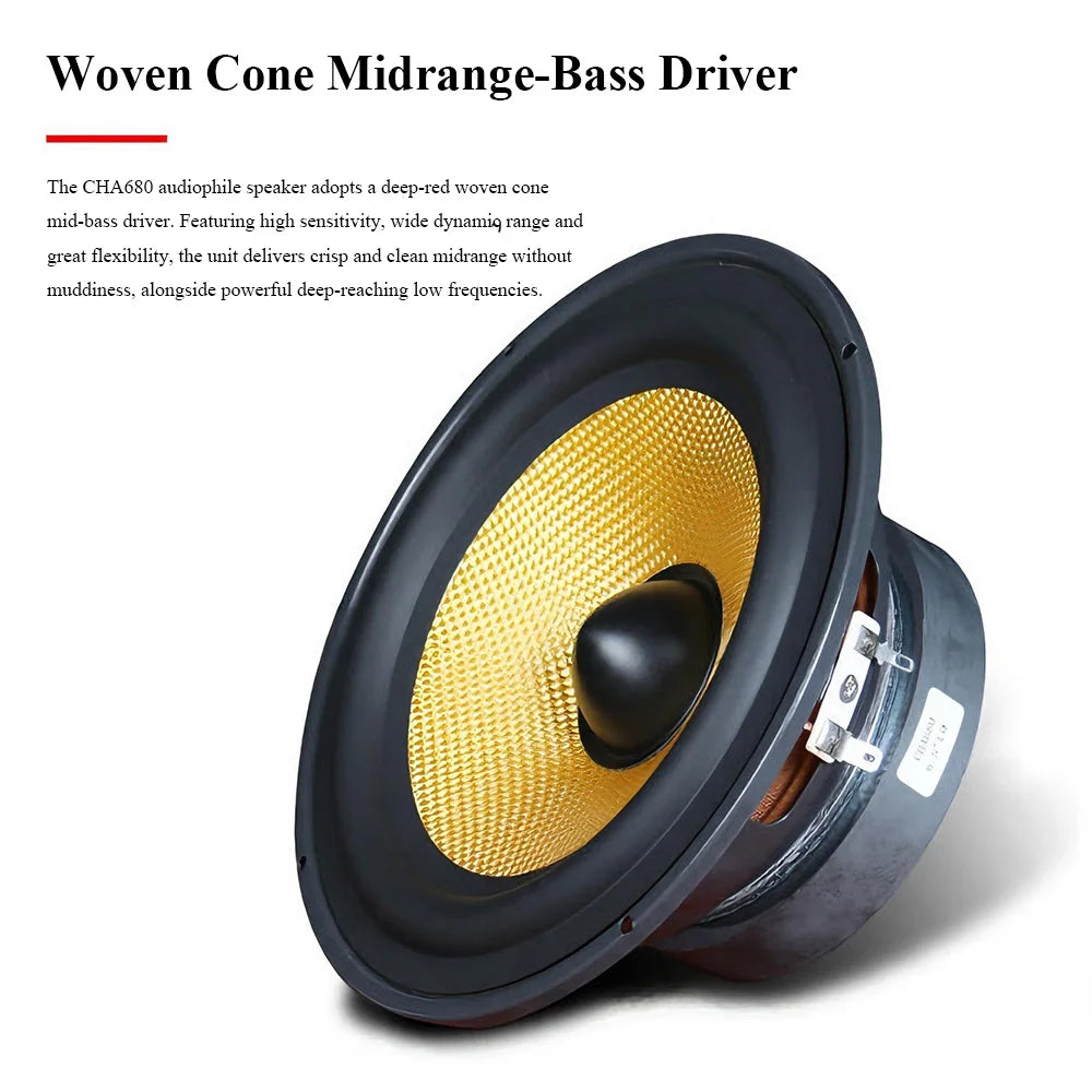 6.5 Inch Passive Hifi Bookshelf Speaker Home Audiophile Two Way Wooden Monitor Speaker Stereo 100w Output Power 4 Ohm Impedance