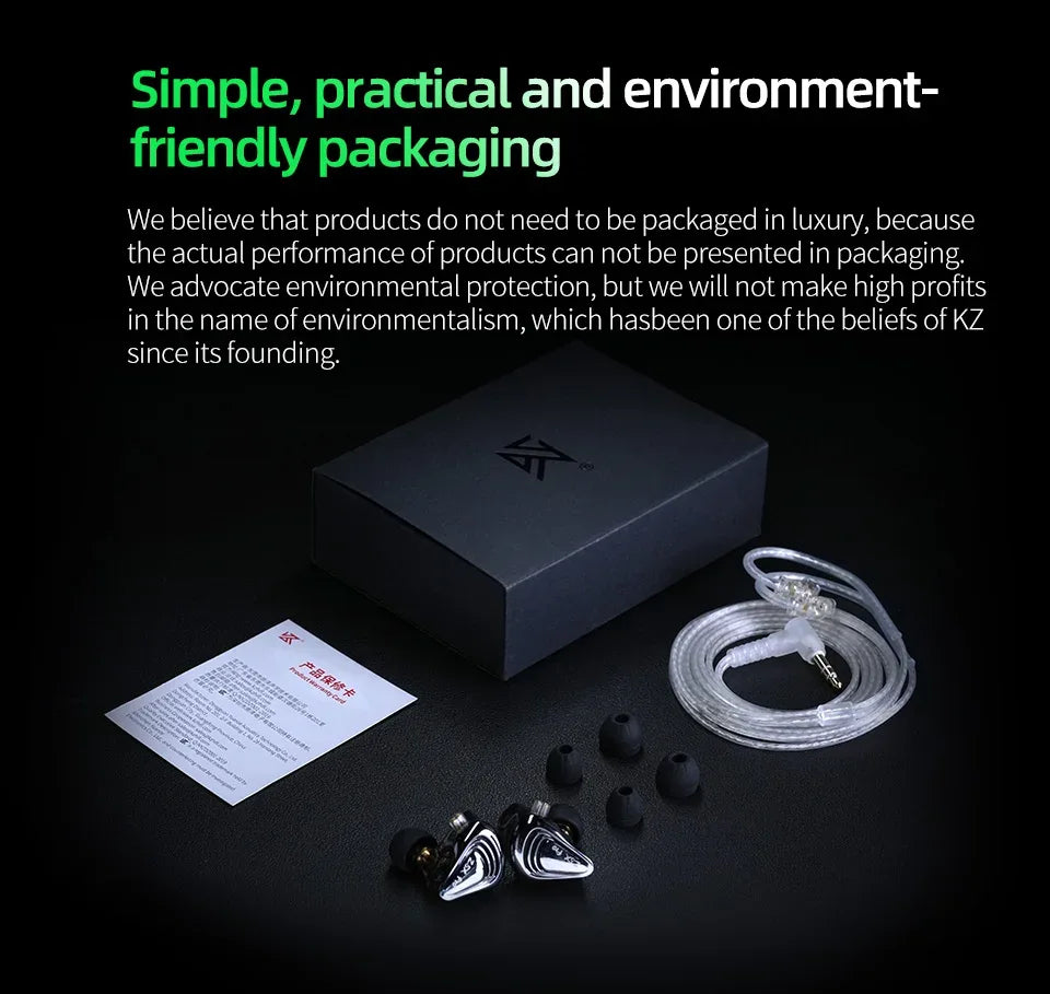 KZ ZSX Pro 6-Driver In-Ear Monitors by Tidesmit - Black Mic Tidesmit