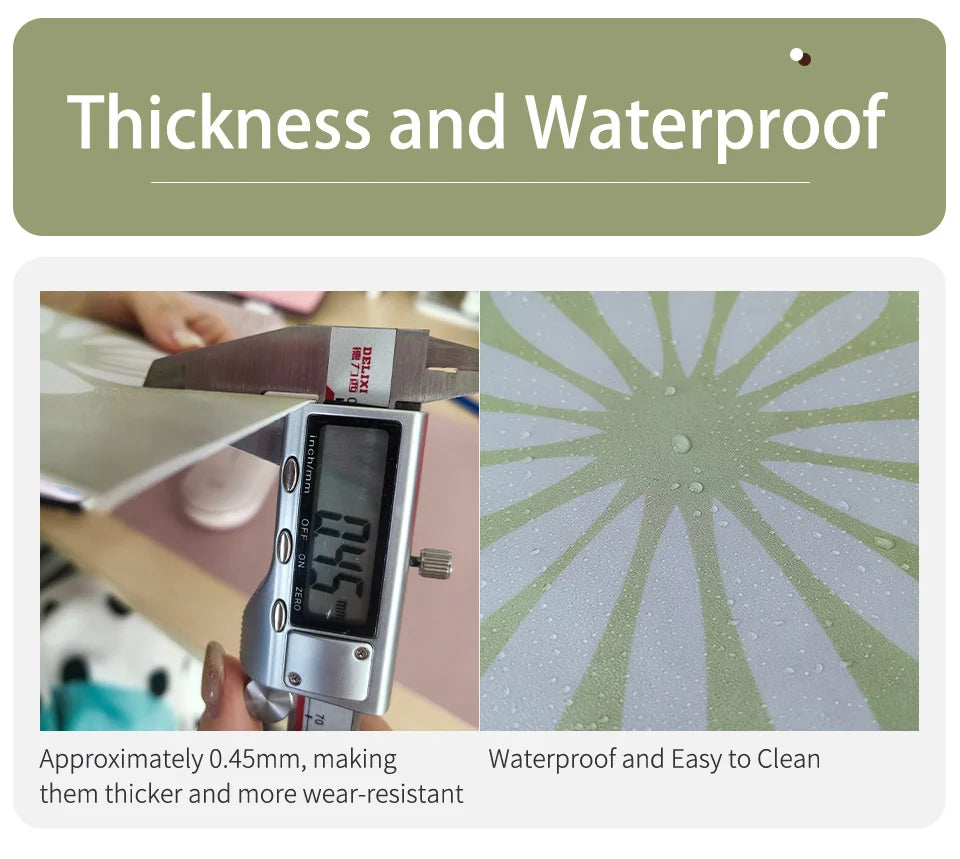 Peel and Stick Floor and Wall Tile Waterproof  Flooring for Bathroom, Vinyl Self Adhesive Flooring Tile 6PCS Backsplash